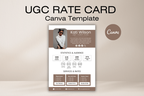 Download UGC Creator Rate Card Canva Template - Premium Resources